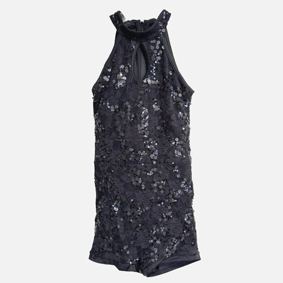WEISSMAN Black‎ Sequin Lace Dance Costume Sizes MC/LC Mock Neck Competition Jazz - Picture 1 of 16